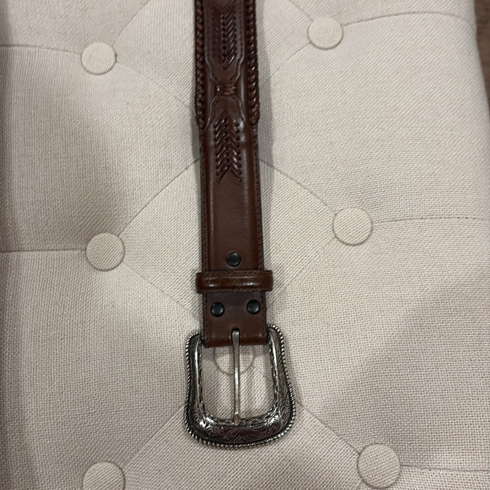 Justin Mens Fenced In Western Belt Size 36 - Picture 4 of 7